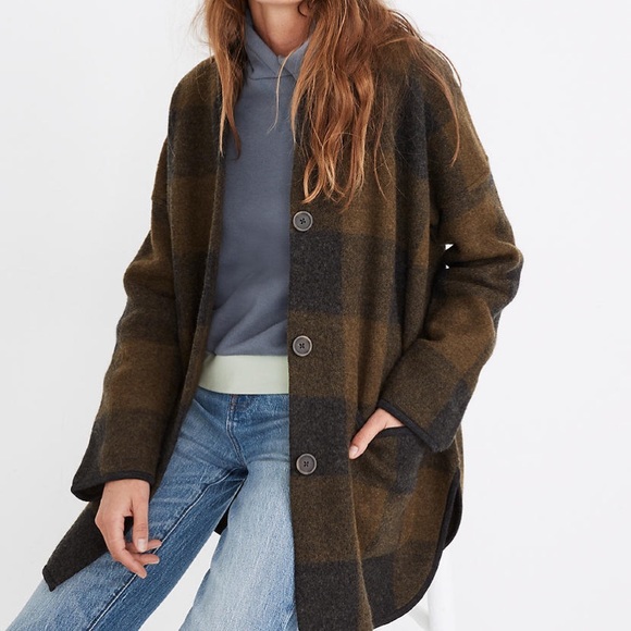 Madewell Buffalo Check Sweater Coat - Picture 2 of 7